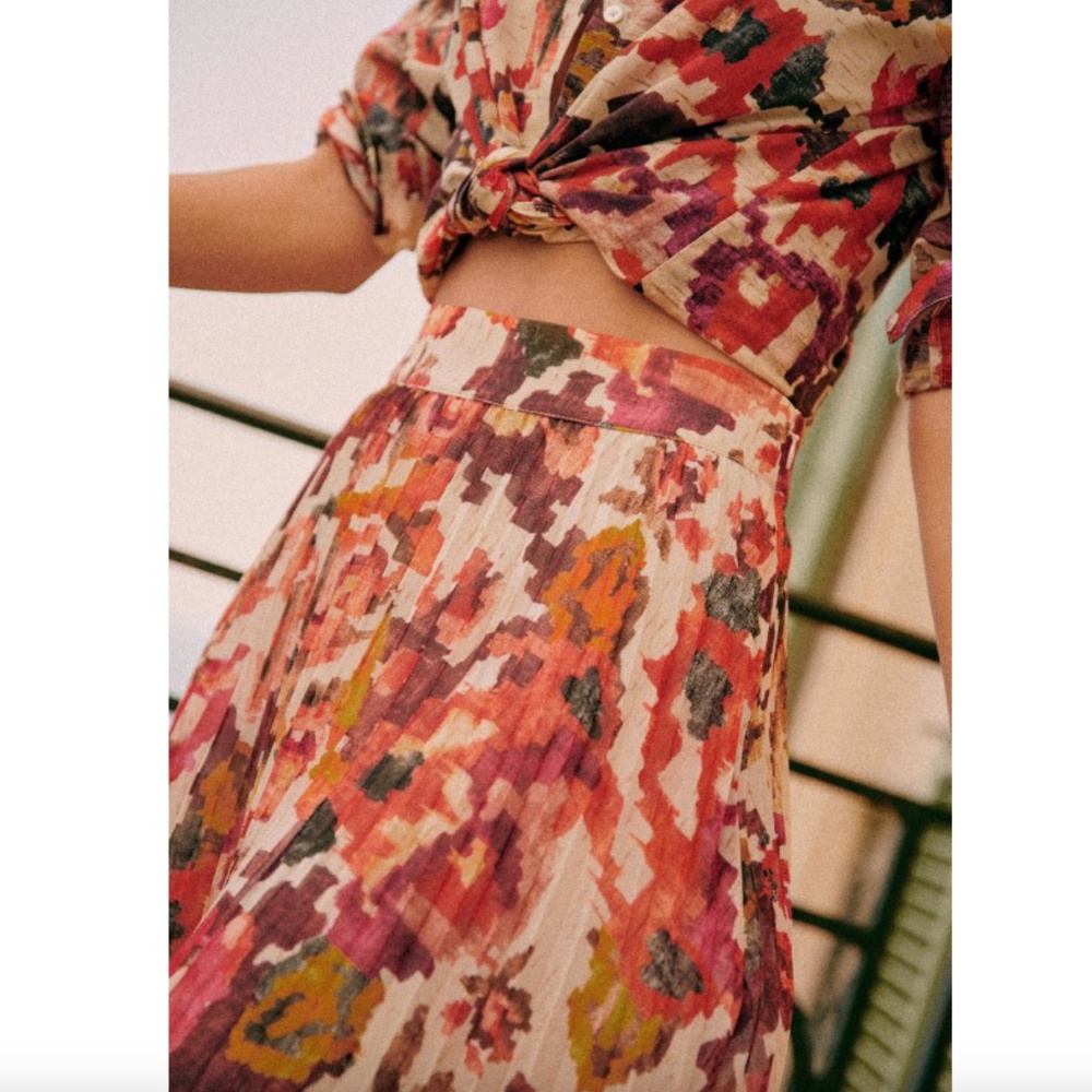 NWT Sezane Pleated Maxi Skirt